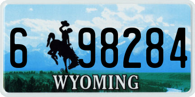 WY license plate 698284