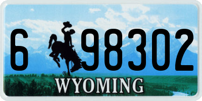 WY license plate 698302