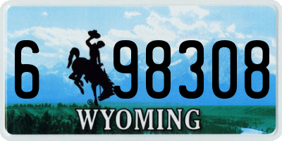 WY license plate 698308