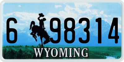 WY license plate 698314