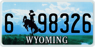 WY license plate 698326