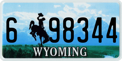 WY license plate 698344