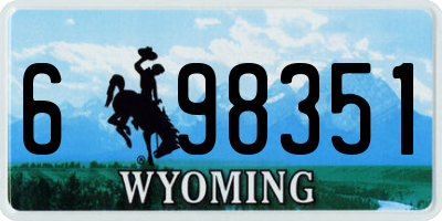 WY license plate 698351