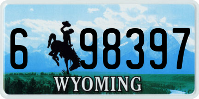 WY license plate 698397