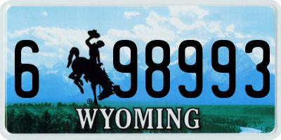 WY license plate 698993