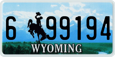 WY license plate 699194