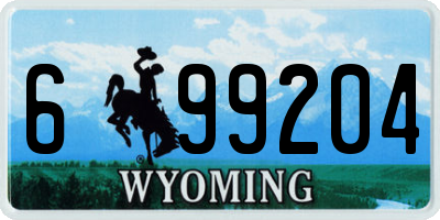 WY license plate 699204