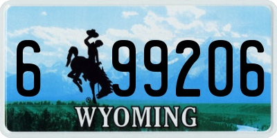 WY license plate 699206