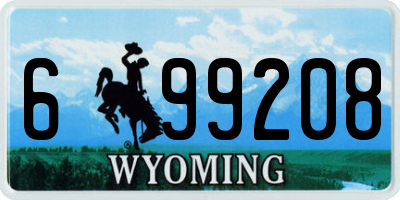 WY license plate 699208