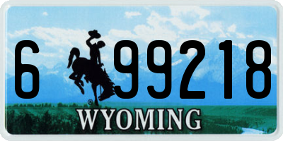 WY license plate 699218