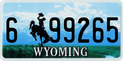 WY license plate 699265