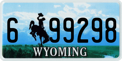 WY license plate 699298