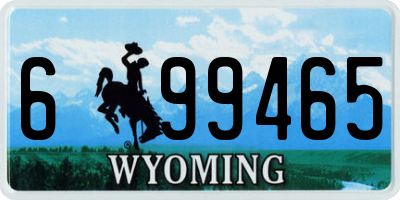 WY license plate 699465