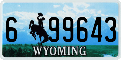 WY license plate 699643