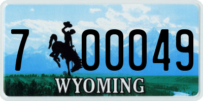 WY license plate 700049