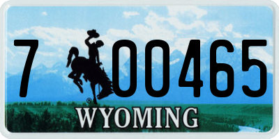 WY license plate 700465