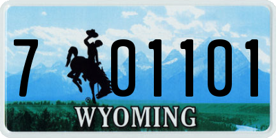WY license plate 701101