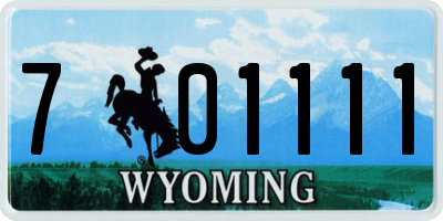 WY license plate 701111