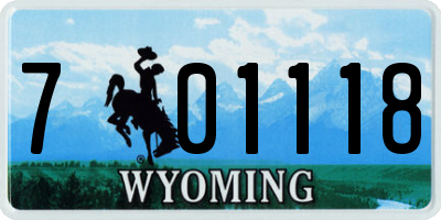 WY license plate 701118