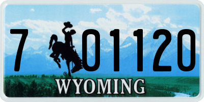 WY license plate 701120