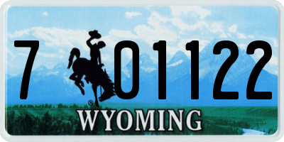 WY license plate 701122
