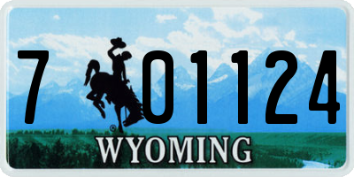 WY license plate 701124