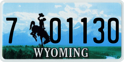 WY license plate 701130