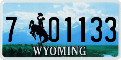 WY license plate 701133