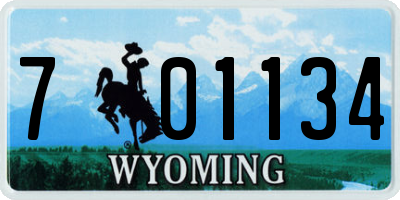 WY license plate 701134