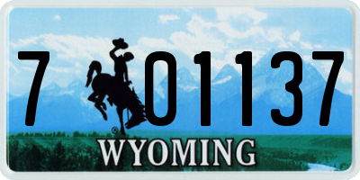 WY license plate 701137
