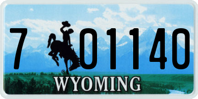 WY license plate 701140