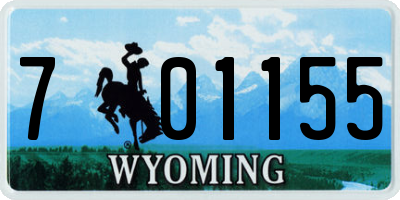 WY license plate 701155