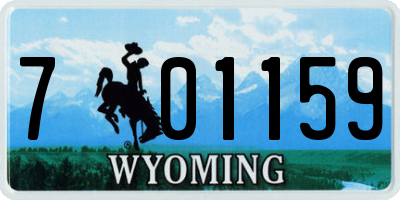 WY license plate 701159