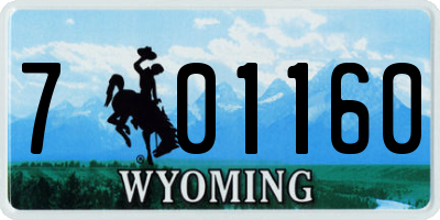 WY license plate 701160