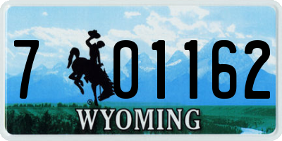 WY license plate 701162