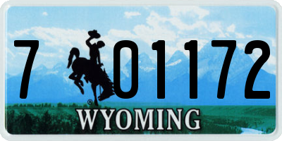 WY license plate 701172