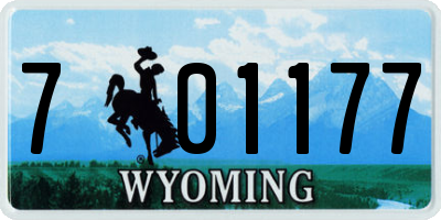 WY license plate 701177