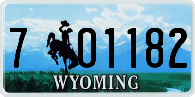 WY license plate 701182