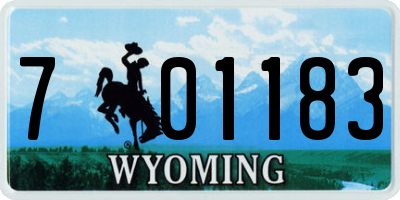 WY license plate 701183