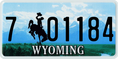 WY license plate 701184