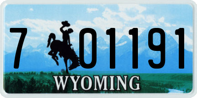 WY license plate 701191