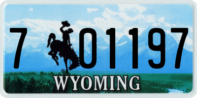 WY license plate 701197