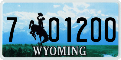 WY license plate 701200