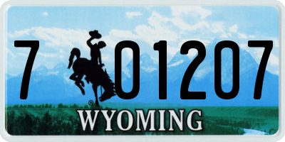 WY license plate 701207