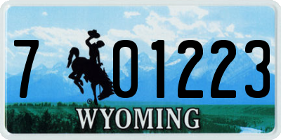 WY license plate 701223