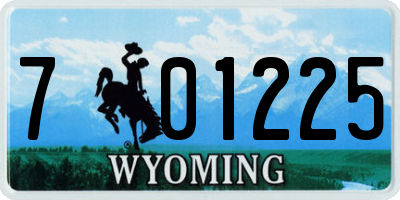 WY license plate 701225