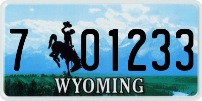 WY license plate 701233