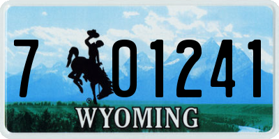 WY license plate 701241