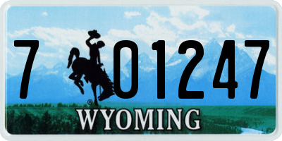 WY license plate 701247