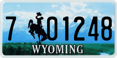 WY license plate 701248